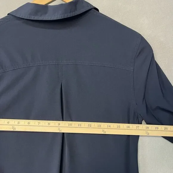 Title Nine Wren Utility Dress Women's M Blue Button Up Long Sleeve Shirt - Picture 7 of 8